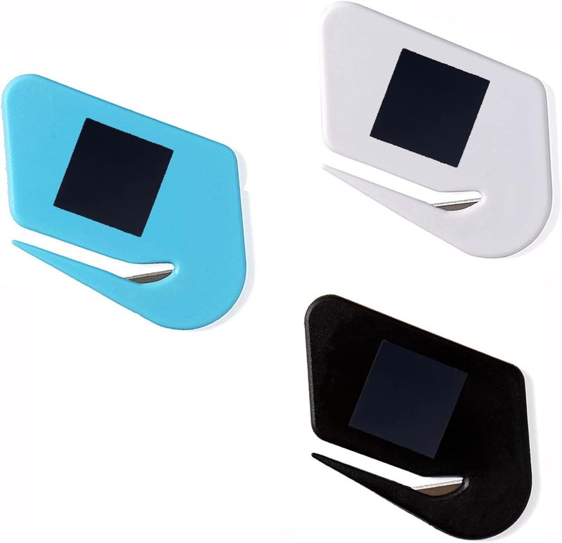 OZXTYO Magnetic Letter Openers Envelope,3 Pack,Envelope Opener Slitter,Mail Openers Blade with Magnet,Letter Opener for Women,Men,Office,Envelope Cutter (Black,White,Lake blue) - Image 1